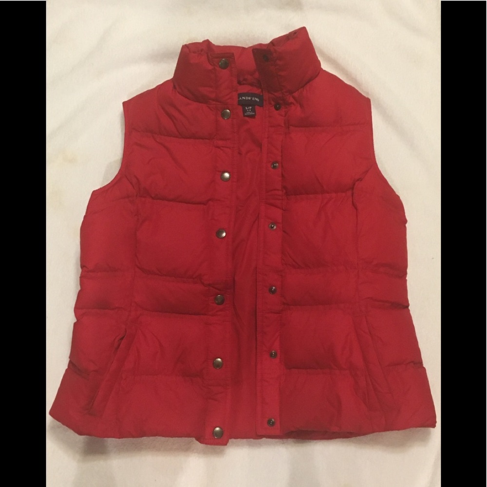 Lands End red Down Vest - small